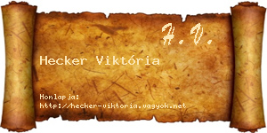 Hecker Viktória névjegykártya